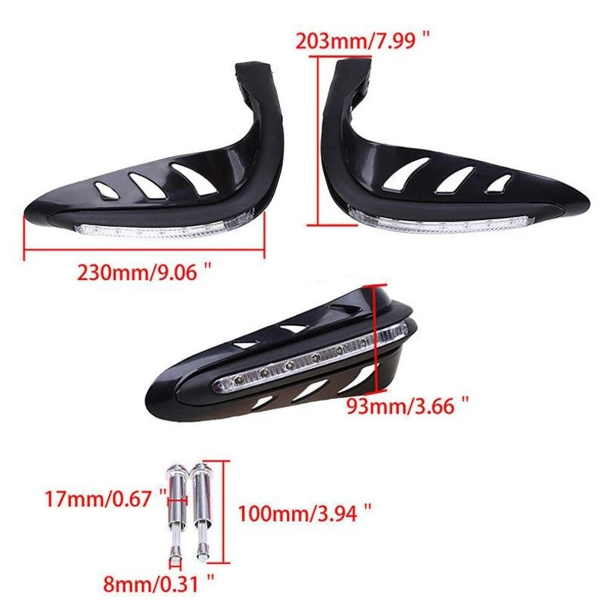 Универсальная защита для рук мотоцикла 7/8 дюйма 22 мм с желтыми светодиодными