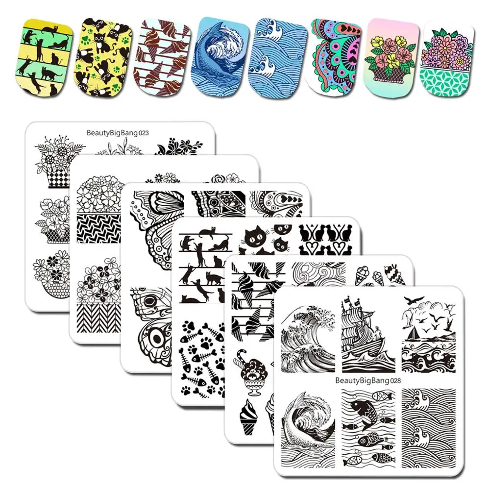 1 Pc 6*6 Cm Square Nail Mold Nail Stamping Plate Template Cat Tiger Leopard Eye Manicure Nail Stamping Plates Nail Art
