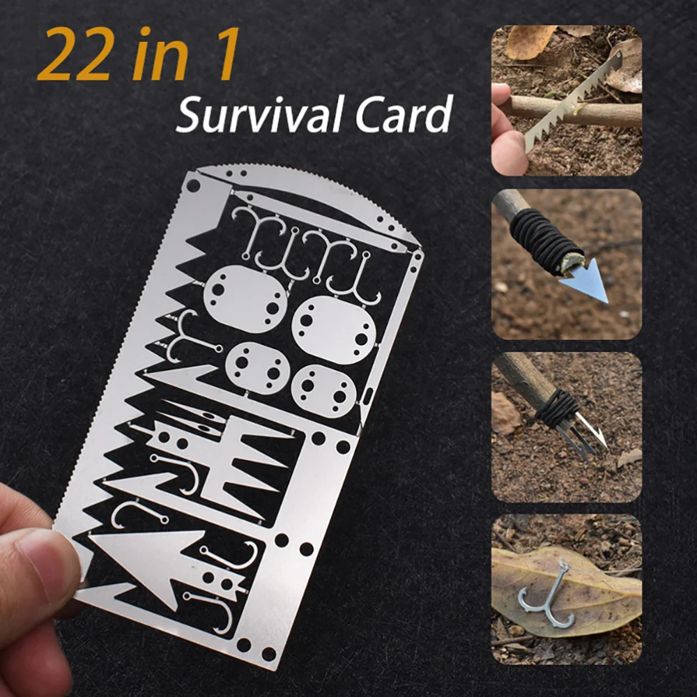 

2Pcs Stainless Steel Fish Hooks Cards for Outdoor Survival Camping Fishing