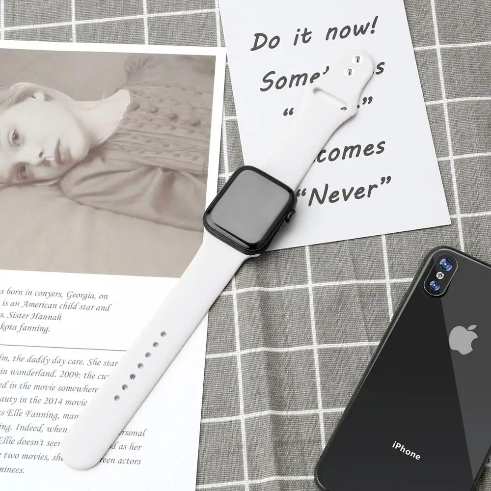 Силиконовый ремешок для часов Apple Watch 5 4 44 мм 40 iwatch Series 3 2 1 38 42 | Наручные часы