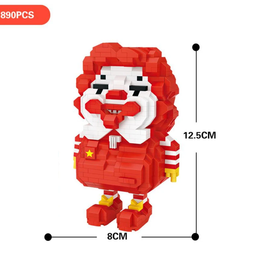 Забавный мультяшный клоун изображение Fat Ronald McDonald micro diamond block joker nanobrick