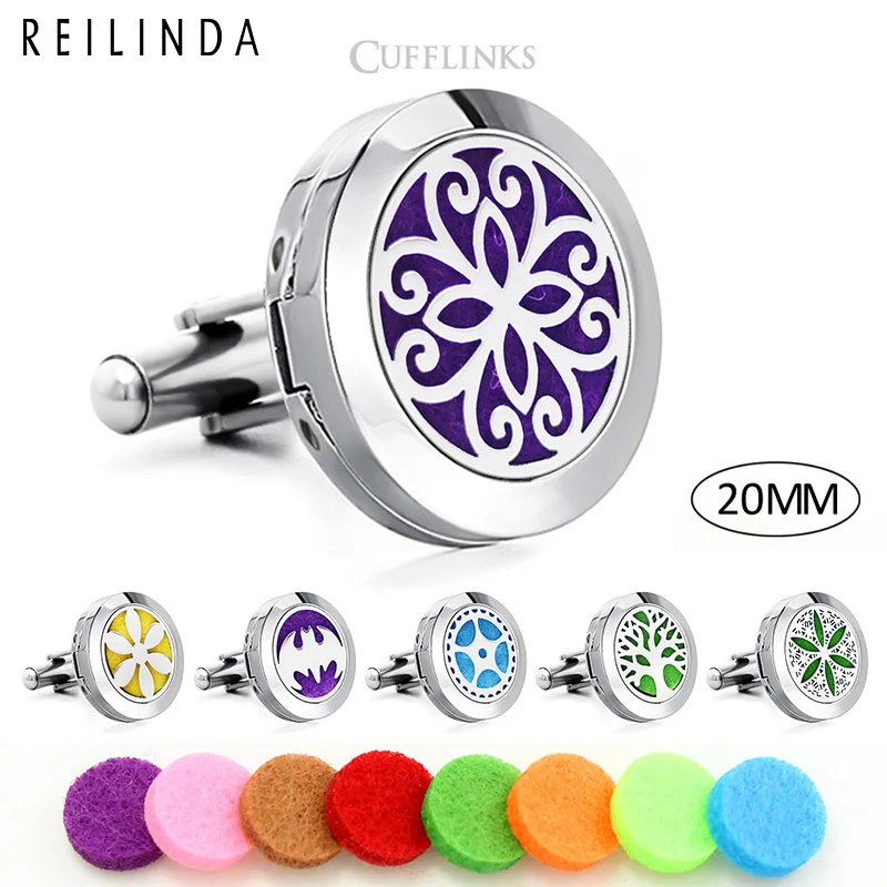 1 пара 20 мм сплав эфирное масло диффузор медальон Оптовая Продажа запонки CH219