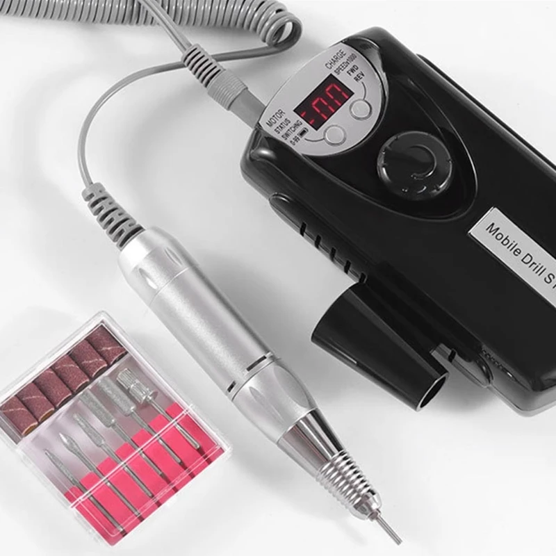 

Электрическая пилка для ногтей, электрическая пилка для ногтей с 6 сменными битами и песочными полосками, оснащенная умным ЖК-дисплеем, вилка стандарта ЕС/США