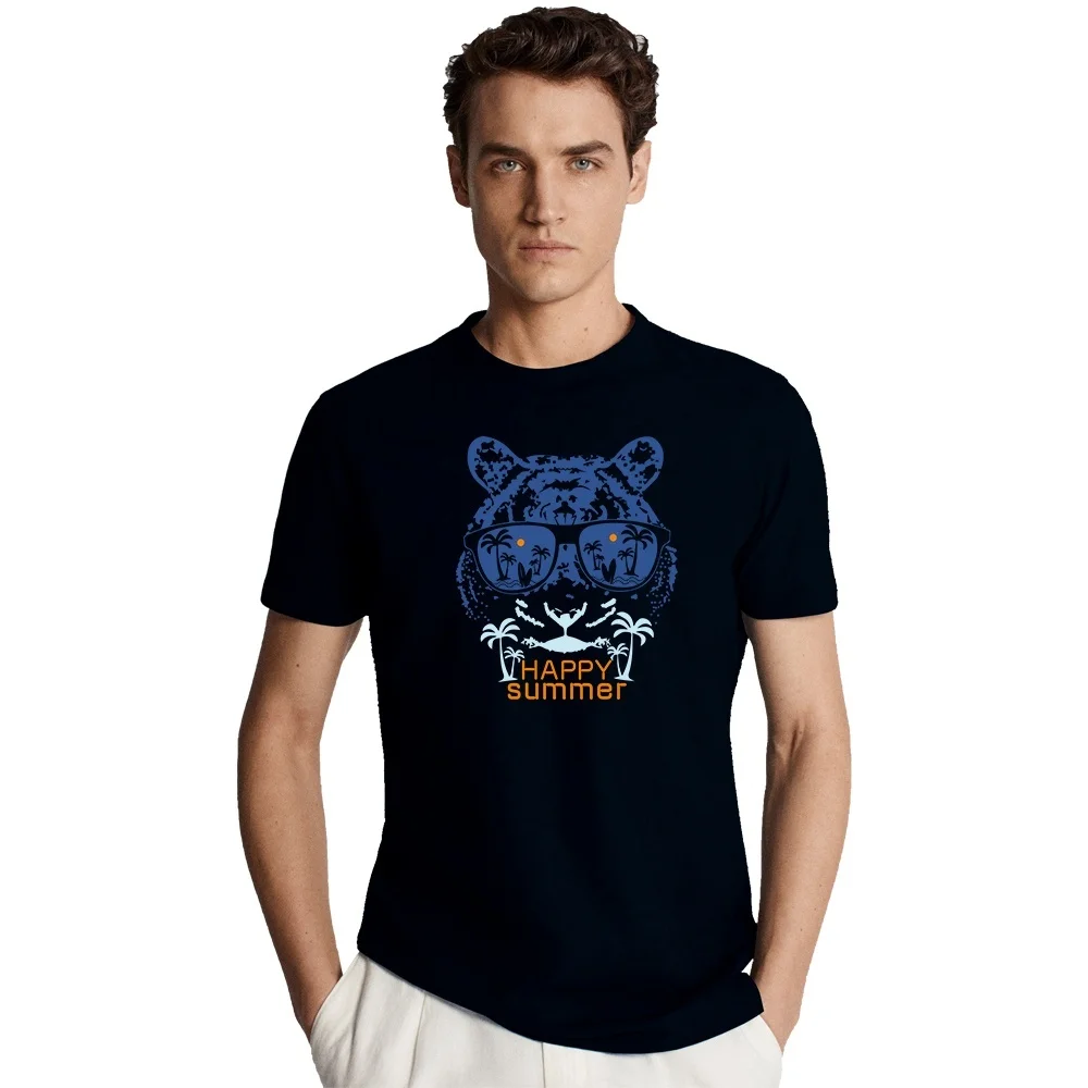 

2020 New Men's Top Leopard Printed Creative Personalized Cotton T-shirt Summer Fashion O-neck T-shirt Streewear Clothing Men