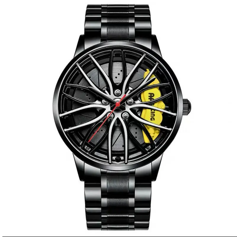 

2021 New Watches Men Wheel Rim Hub Super Car Stainless Steel Waterproof Cool 3D Fashion Summer Luxurious Gift Watch for Men