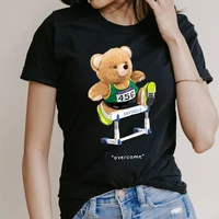 t shirts women 2022 hurdles teddy bear casual print 90s fashion trend printing clothes graphic tshirt top lady men female tee