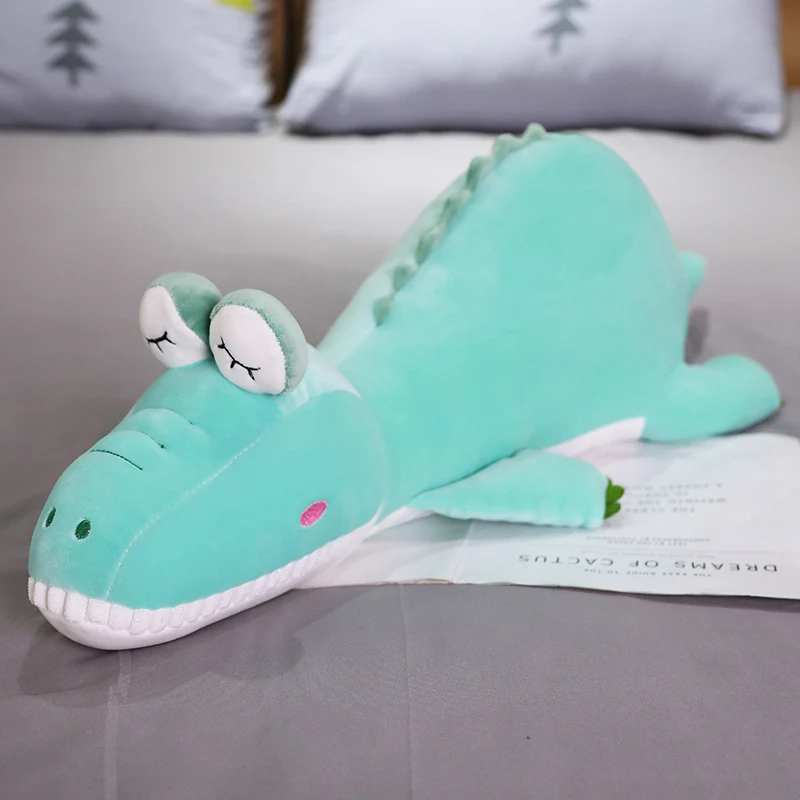 Crocodile Мягкие игрушки в виде животных с плюшевой набивкой крокодил, динозавр, слон, подушка, спальный длинный валик, плюшевая игрушка, ребенок, взрослый друг, подарок, Kawaii игрушка - Цвет: Crocodile