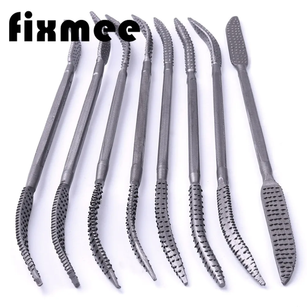 

Fixmee 8pcs Mini Wood Working Rasp Riffler File Set Double Ended Coarse Hand Tool 190mm Rasper For Wood Carving