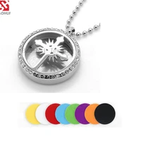 bofee cross aromatherapy diffuser perfume locket necklace pendant stainless steel essential oil crystal chain diy jewelry gift