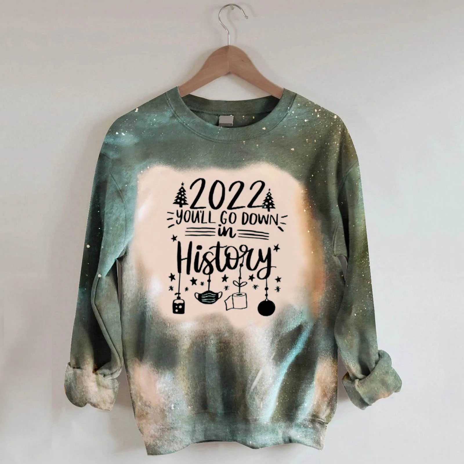 

Женская зимняя теплая Рождественская Толстовка с длинным рукавом и круглым вырезом