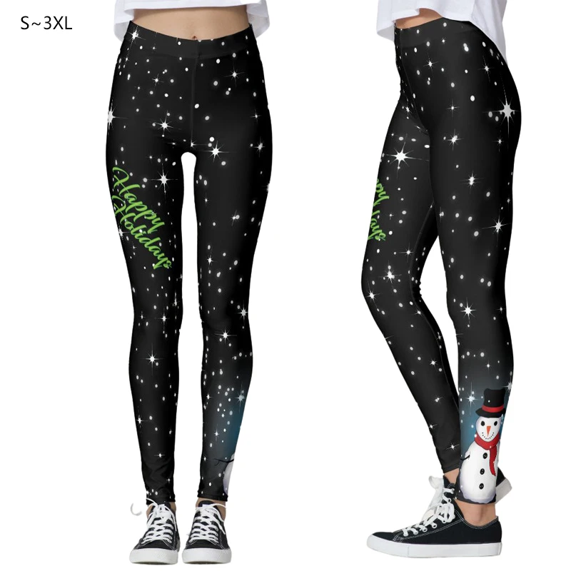 

Next Skin Christmas 3D Printed Yoga Pants Plus Size Ankle-Length Pants Women's Leggings