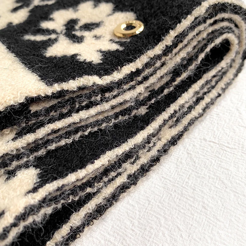 

Thick Warm Knitted Narrow Winter Scarf Floral Pashmina Foulard Female Blanket Neck Scarves Bufanda 2020 New