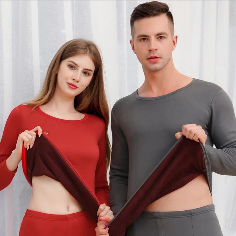 New Arrival Thick Velvet Warm Thermal Underwear Set Long Johns For Male Female Clothing Men Woman Winter Suit Wear | Женская одежда