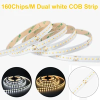 dual white cob led stripe dc24v ip20 3000k 6000k 160ledsm light strip for indoor home use bedroom decoration
