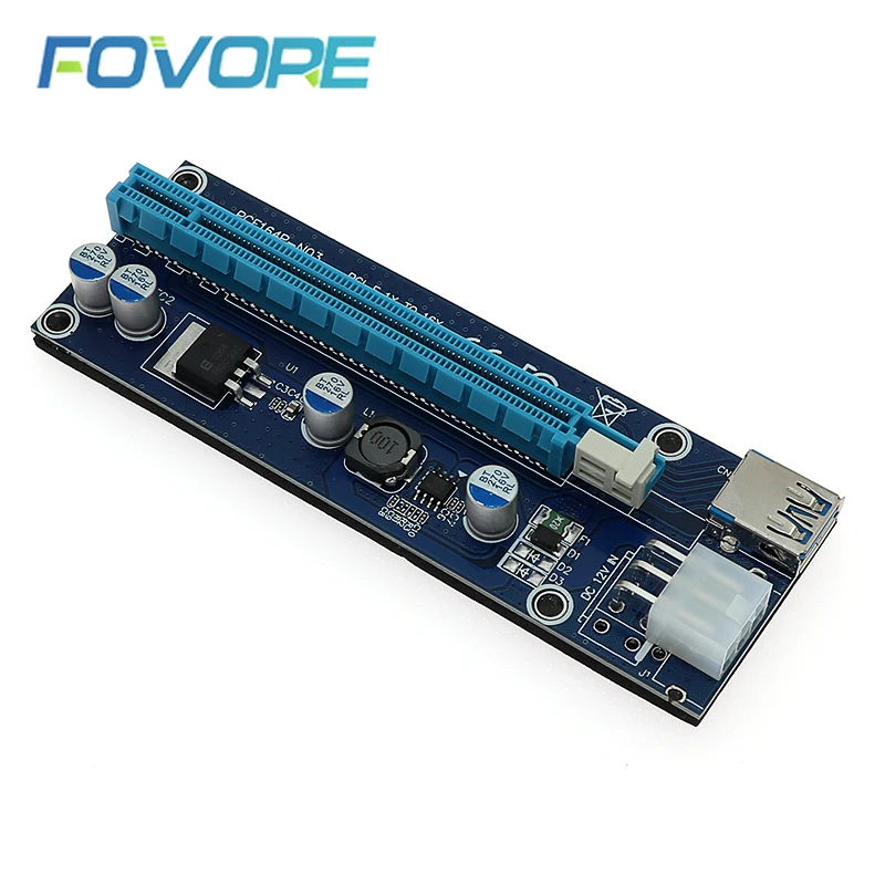 VER006 60 см PCI Express Riser Card 1X на 16X Extender + USB 3 0 кабель/SATA 4Pin шнур питания для BTC Bitcoin Miner |