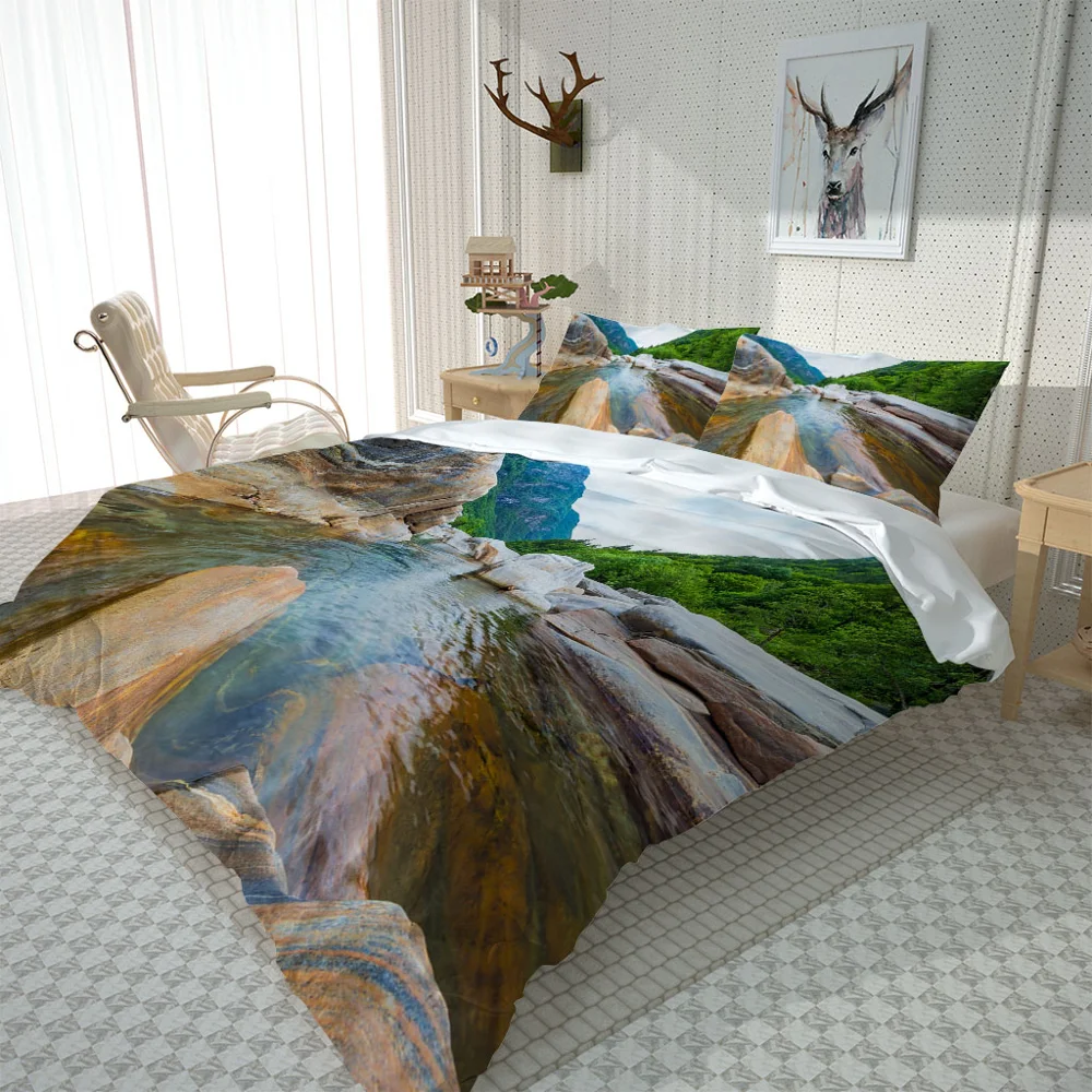 

Custom photo Beautiful Nature scenery 3d bedding stereoscopic Bedding Set Bed Cover Bed Sheet