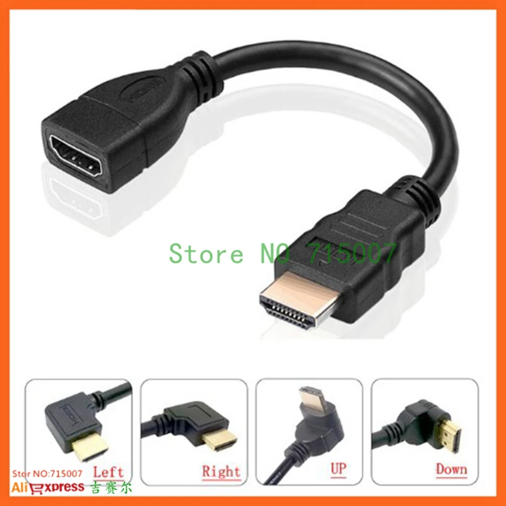Кабель HDMI совместимый с Женский адаптер Mini Micro 90 градусов Прямоугольный штекер AF