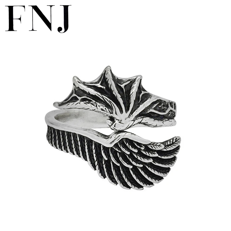 

Кольцо FNJ в стиле хип-хоп из серебра 925 пробы, регулируемый размер, 100% оригинальное, Чистое Серебро S925, ювелирные изделия для мужчин и женщин