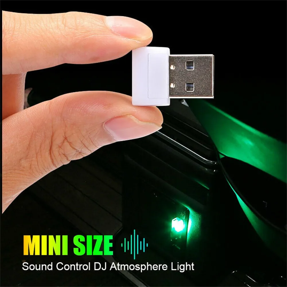 

2 шт., автомобильная светодиодная лампа с мини-USB