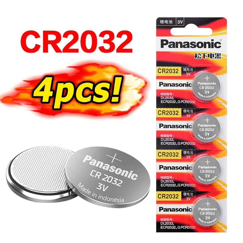 Panasonic Оригинал 4 шт./лот cr 2032 литиевая батарея кнопочные батареи 3 в монета для