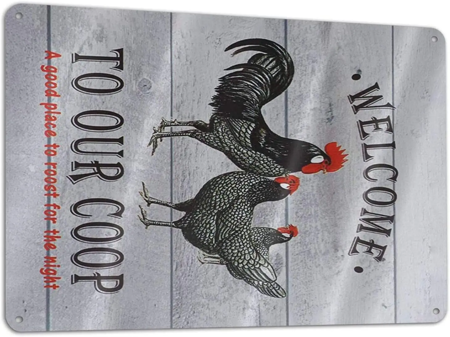 

Metal Wall Sign Tin Sign (Welcome To Our Coop Chicken) Premium Outdoor Farmhouse Poster Wall Decoration Metal Plaque 8x12 Inches