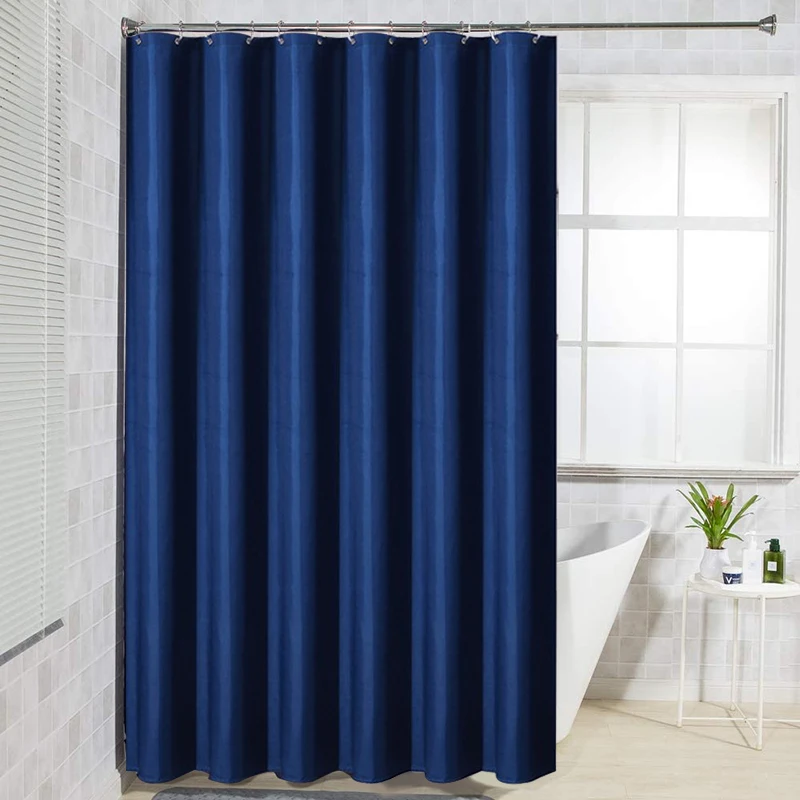 

Waterproof Shower Curtain Navy Blue Thicken Bath Curtain Mildew Proof Thicken Bathtub Bathing Cover Partition Curtains With Hook