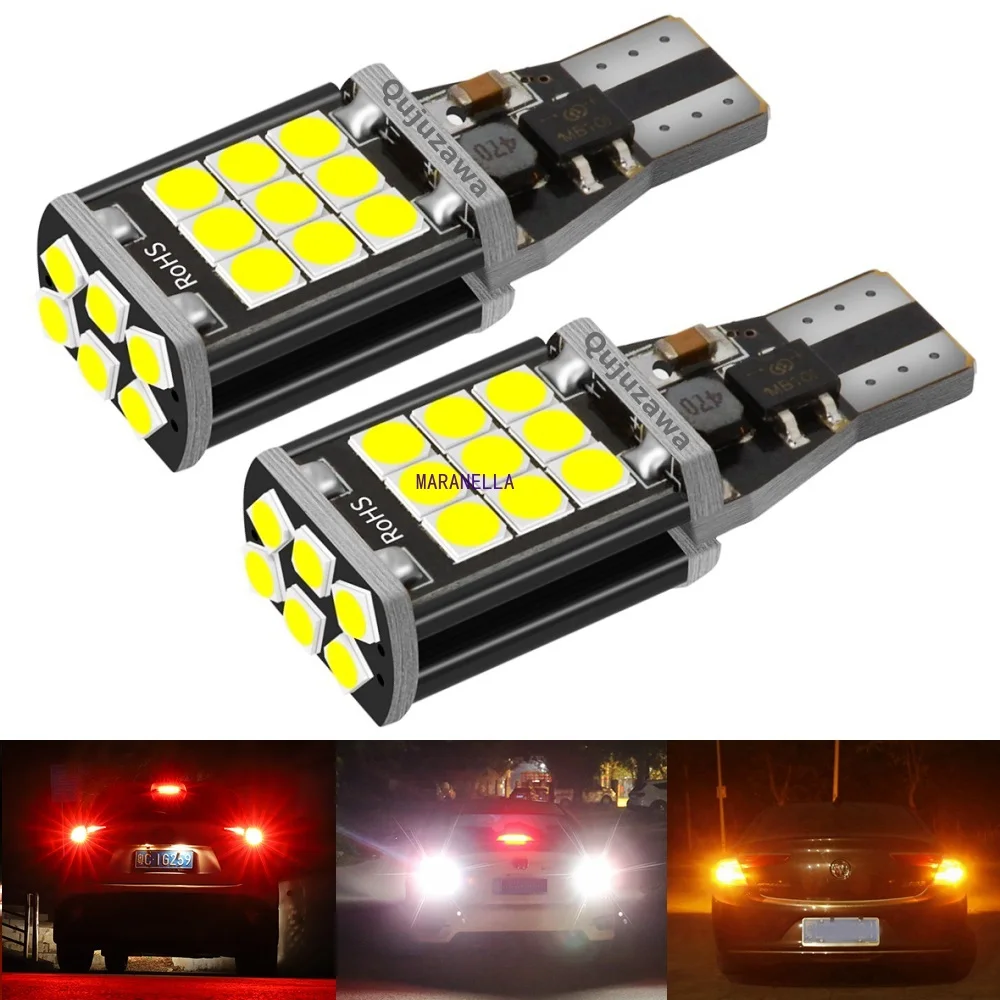 

2PCS New T15 W16W WY16W Super Bright LED Car Tail Brake Bulbs Turn Signals Canbus Auto Bcakup Reverse Lamp Daytime Running Light