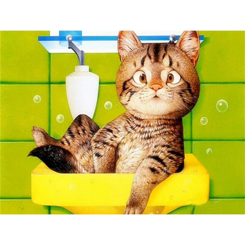 Фуюн 5D Алмазная мозаика с изображением животных котов туфли ручной работы со