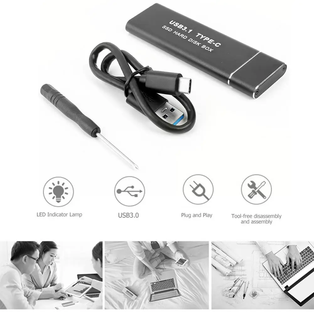 Новый чехол для жесткого диска SSD 6 USB 3 1 Type C к M.2 адаптер NGFF портативный HDD внешний