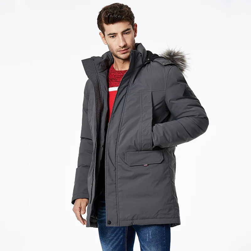 GLO-STORY Men's Winter Thick Parka Coats Male 2019 Classic Casual Street wear Windbreaker Middle Long Jackets MMA-9250 | Мужская