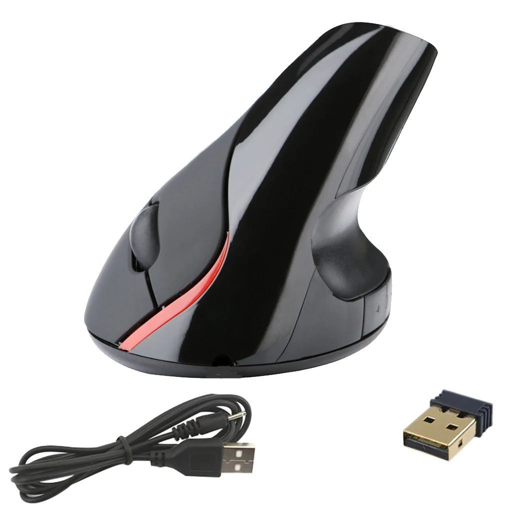 

Ratón inalámbrico recargable para Gamer, ergonómico, óptico, 2,4G, 1600 DPI, USB, Vertical, para Juegos de PC y portátil