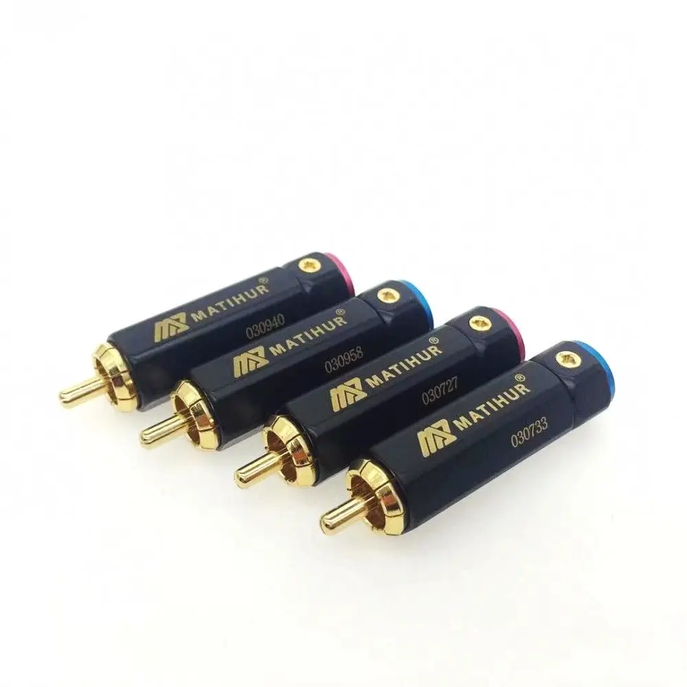 HIFI Matihur качественный позолоченный RCA разъем для блокировки коллекции припоя 4