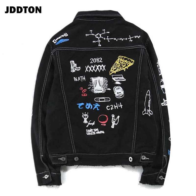 JDDTON мужские осенние джинсы с рисунком граффити повседневные куртки в стиле хип