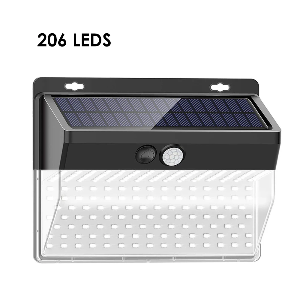 PIR датчик движения 206LED солнечный светильник с контролем солнечной энергии уличный светильник для двора домашний сад солнечная энергия настенный светильник