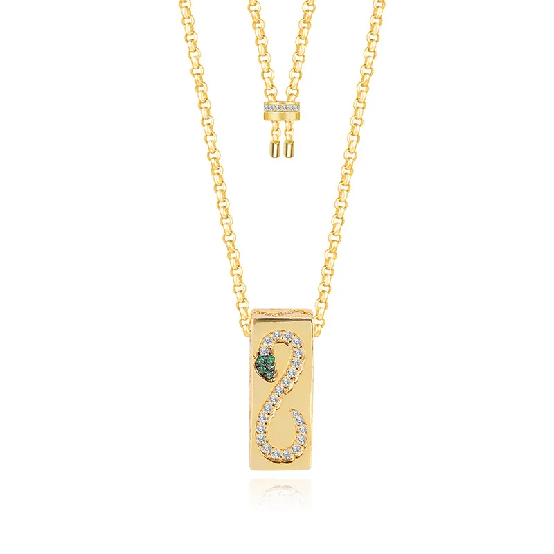 

Summer Gold Color Must Have Snake Pendant Necklaces For Women Adjust Simple Fashion Shiny Clavicle Chain Jewelry Zk30