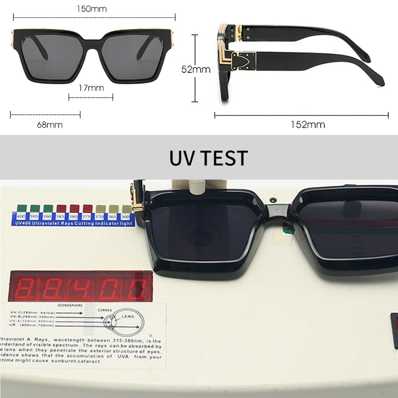 SO &amp EI ретро панк стиль негабаритные Квадратные Солнцезащитные очки Мужские Ins