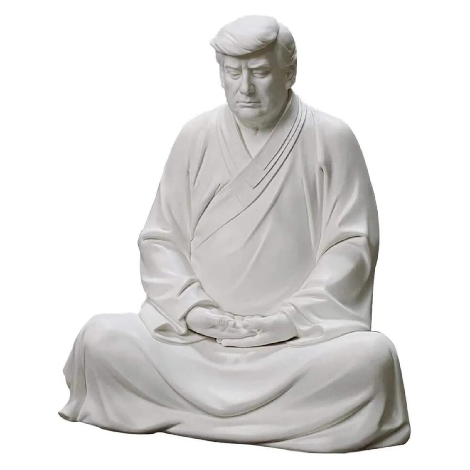 

Resin Mediating Zen Trump Statue Garden Decor Figurine Table Ornament Pastoral Crafts Ornaments Trump Buddha Statue Unique Gift