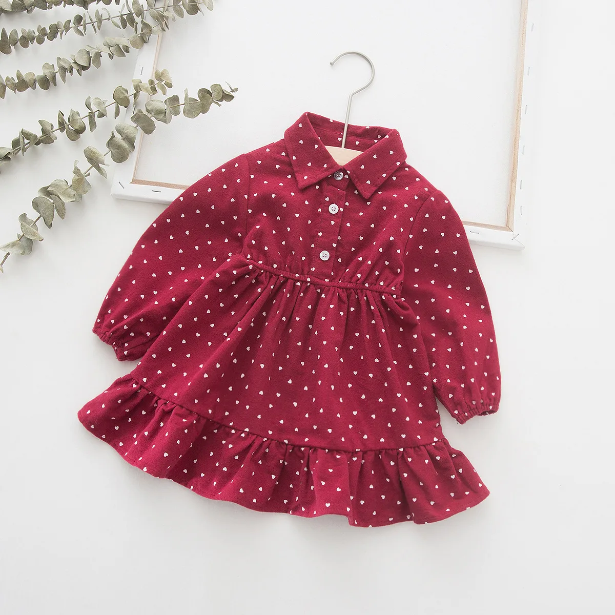 Осенние детские платья хлопковые с длинными рукавами для девочек платье малышей