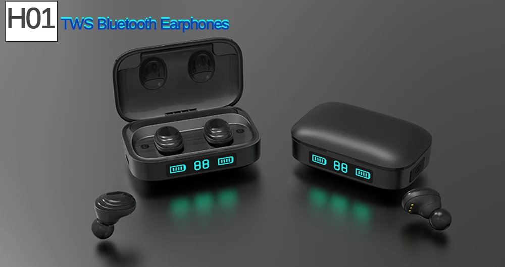 TWS wieless bluetooth гарнитура геймер стерео наушники водонепроницаемые спортивные наушники со светодиодный дисплеем 2000 мАч Зарядное устройство Коробка для xiaomi