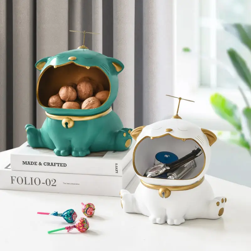 

Home Decoration Nordic Modern Creative Resin Bamboo Dragonfly Cat Creative Storage Living Room Porch Desktop Ornaments