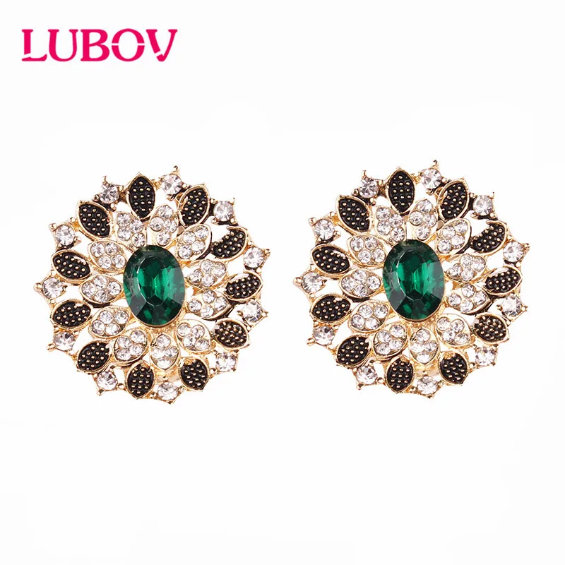 LUBOV 9 цветов s Модные Маленькие стразы в форме листа серьги гвоздики золотого