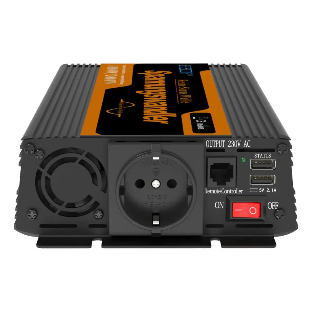 EDECOA DC 12V к переменному току 220V 1000 Вт пиковый 2000 Вт Чистая Синусоидальная волна инвертирующий усилитель мощности с пультом дистанционного управления и USB 5V 2.1A