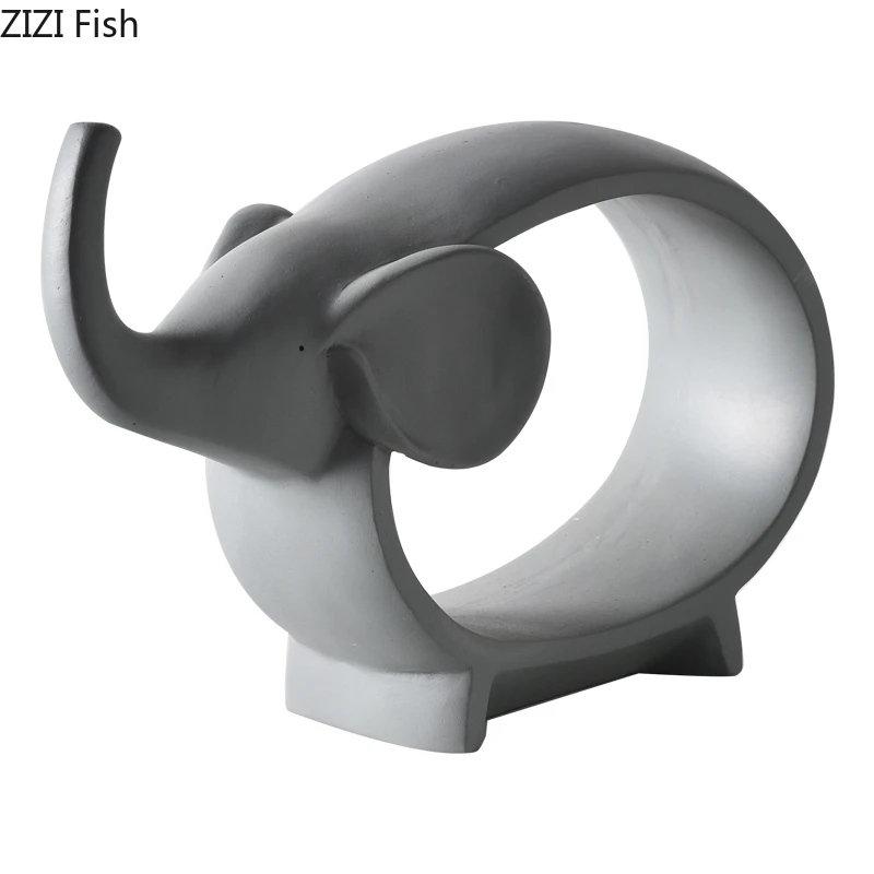 Креативный керамический слон в скандинавском стиле мультяшный семейное ремесло