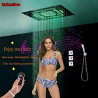 Хрустальная подвеска, Bluetooth, музыка, телефон, водопад, большой поток, скрытый душ для ванной, термостатический смеситель