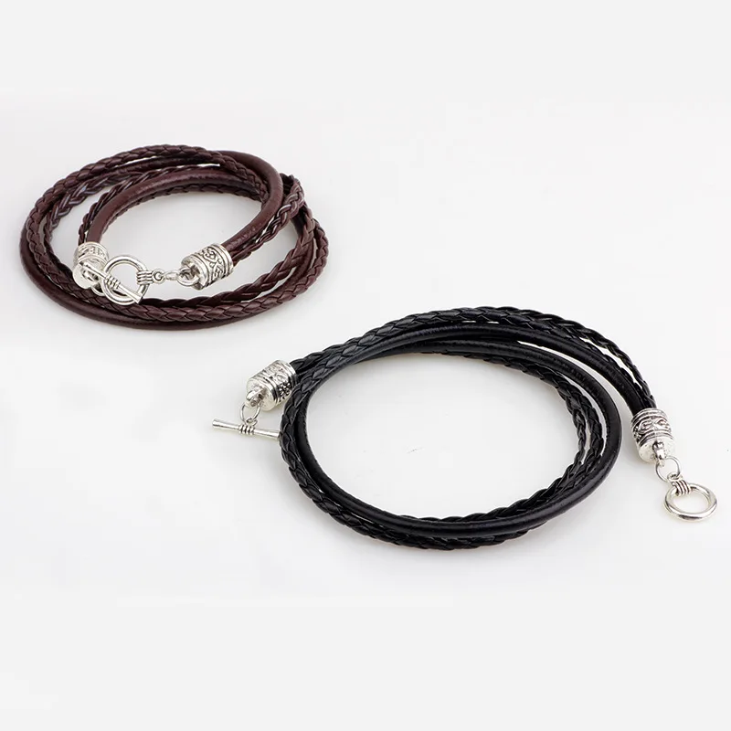 Многослойный браслет из воловьей кожи в стиле панк для мужчин и женщин 2018 крутой