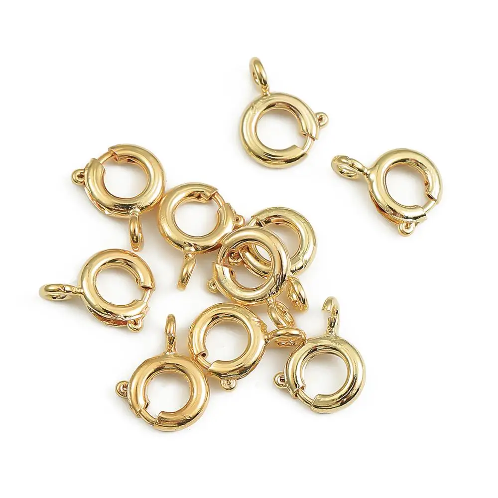 Пружинные застежки для колец с открытым соединительным кольцом позолоченные 18