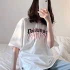 Крутая винтажная женская футболка оверсайз унисекс футболка с коротким рукавом с буквенным принтом Летняя женская футболка в стиле панк готика уличная одежда футболки