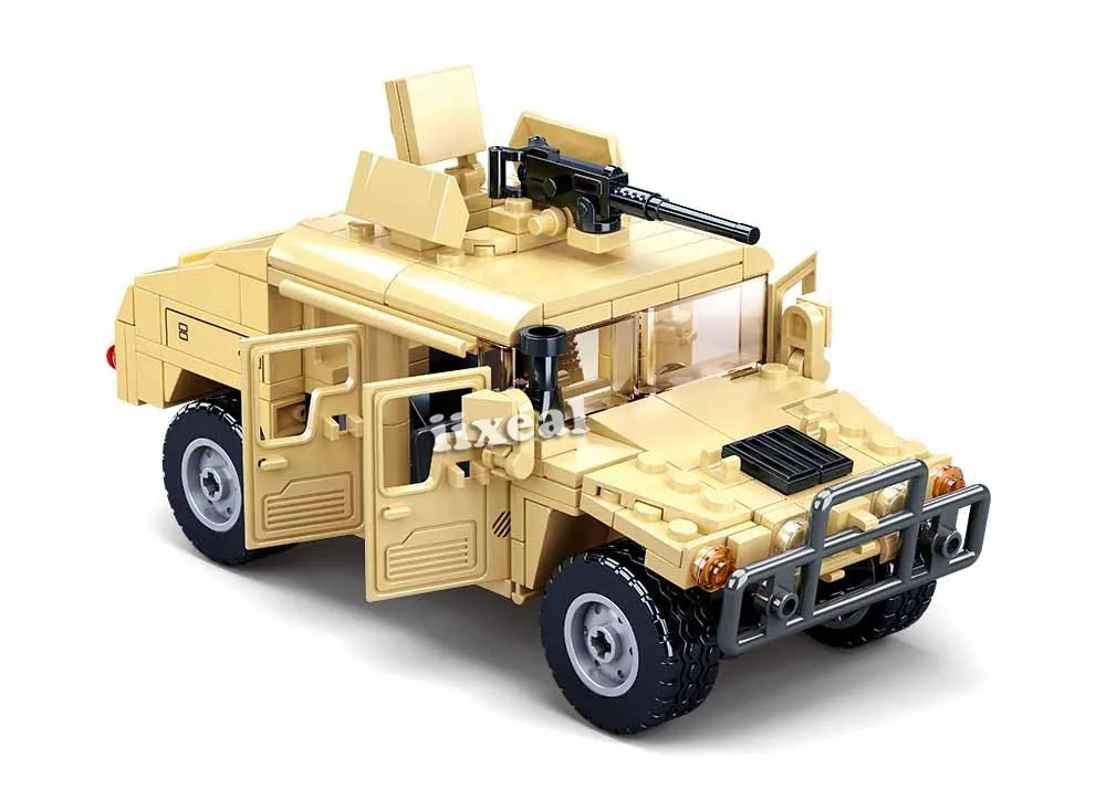 Военная Униформа HUMVEEed транспортный автомобиль строительный блок город Cargoed