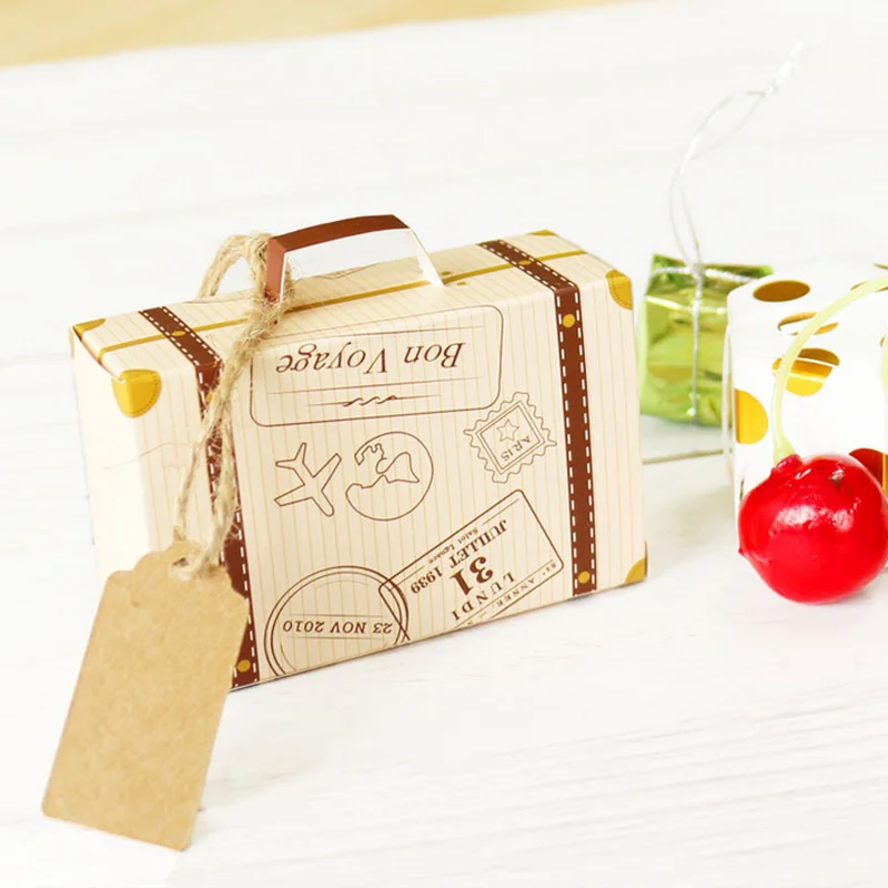 2 шт./компл. мини-чемодан дизайн коробка конфет шоколада Свадебная подарочная с