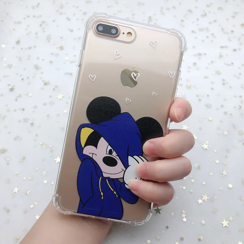 FS Mickey Мягкий чехол для телефона с милым рисунком Микки и Минни для iphone 11Pro XR XS MAX 6 6s 8X7 Plus, прозрачный противоударный чехол из ТПУ для iphone 7 8 - Цвет: FS Mickey